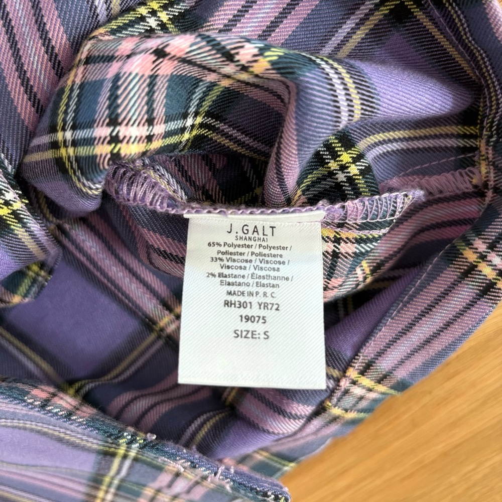 Brandy Melville Cara Skirt & Vivian Top Purple Plaid Matching Set Y2K - Picture 10 of 11